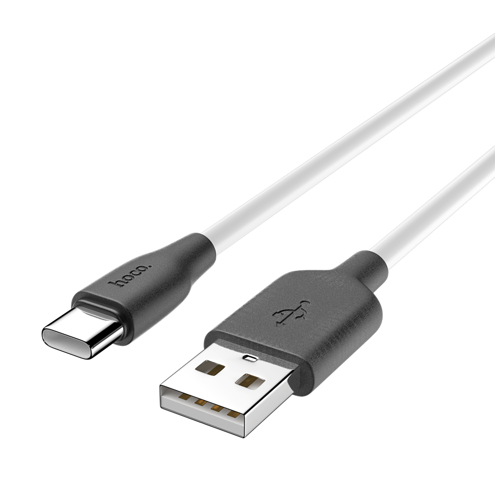 Кабель для зарядки USB(A)-Type C hoco. модель X21, 1м, 3А, силикон, черно-белый, арт.№ 931-566