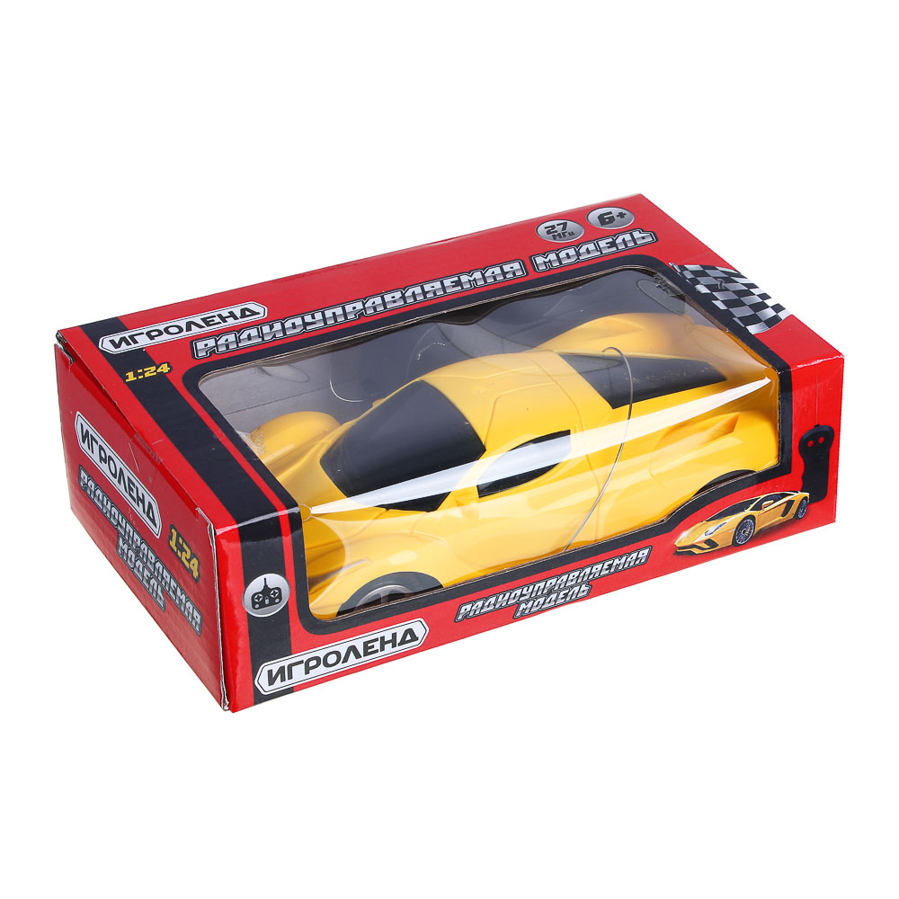 ИГРОЛЕНД Машинка на радиоуправлении ,1:24 ,1-канальный пульт, PP, 5АА,18х10х5 см, 2 цвета, арт.№ 293-026