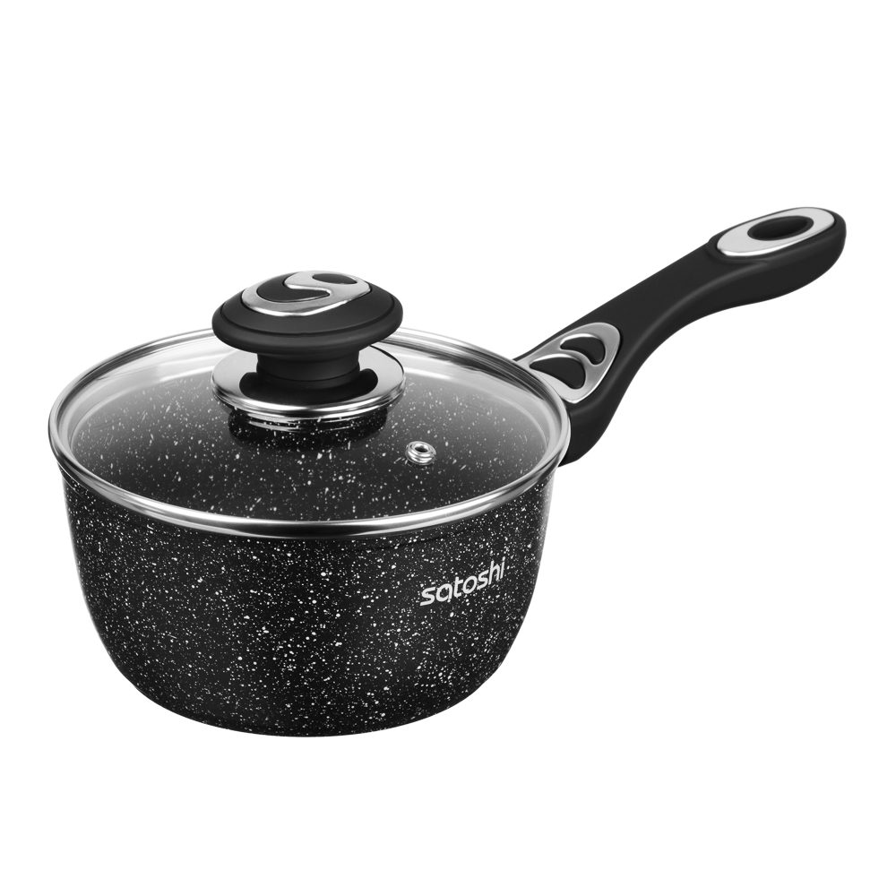 Набор посуды 10 предметов SATOSHI Танто, ковш+крышка 1,3 л, кастр.+крышки 2,3 л, 3,8 л, 5,7 л, сковороды 24 см и 28 см, индукция, арт.№ 846-665