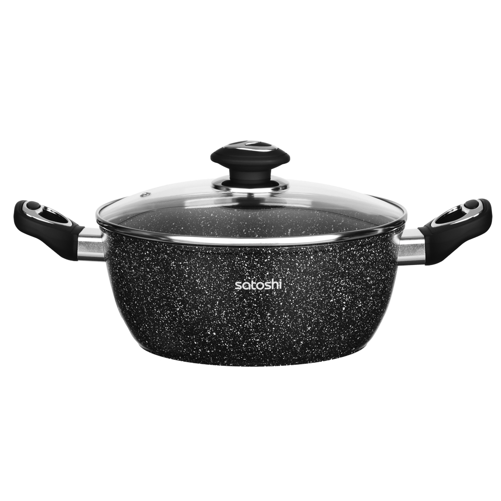Набор посуды 10 предметов SATOSHI Танто, ковш+крышка 1,3 л, кастр.+крышки 2,3 л, 3,8 л, 5,7 л, сковороды 24 см и 28 см, индукция, арт.№ 846-665