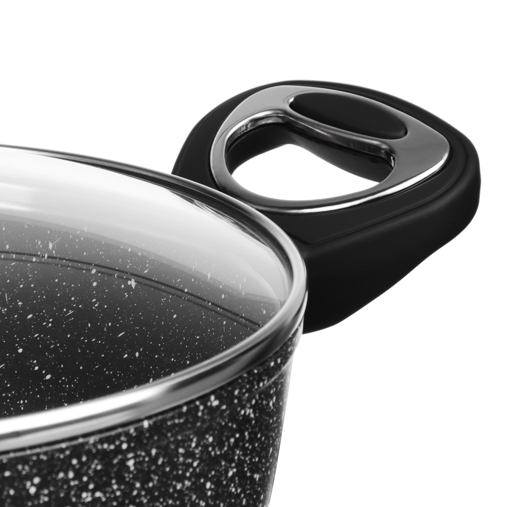 Набор посуды 10 предметов SATOSHI Танто, ковш+крышка 1,3 л, кастр.+крышки 2,3 л, 3,8 л, 5,7 л, сковороды 24 см и 28 см, индукция, арт.№ 846-665