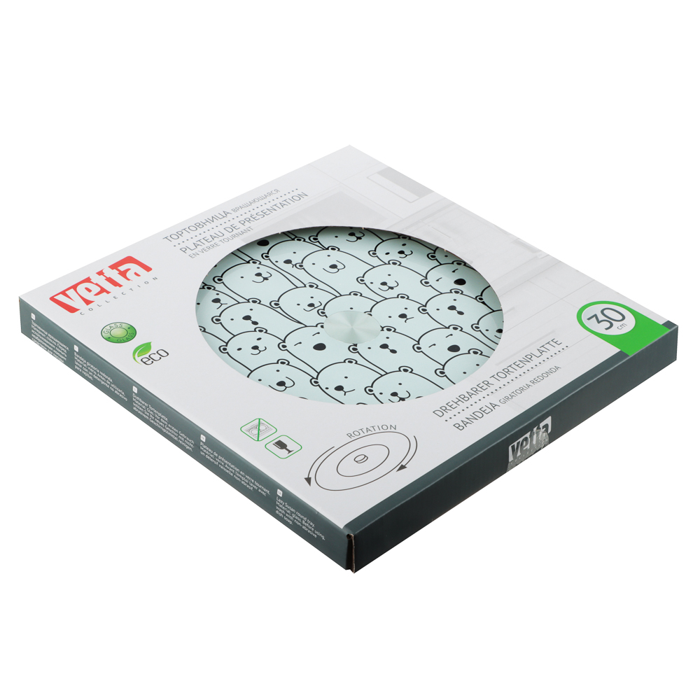 VETTA Тортовница вращающаяся "Пэтс", d30см, стекло, арт.№ 877-678