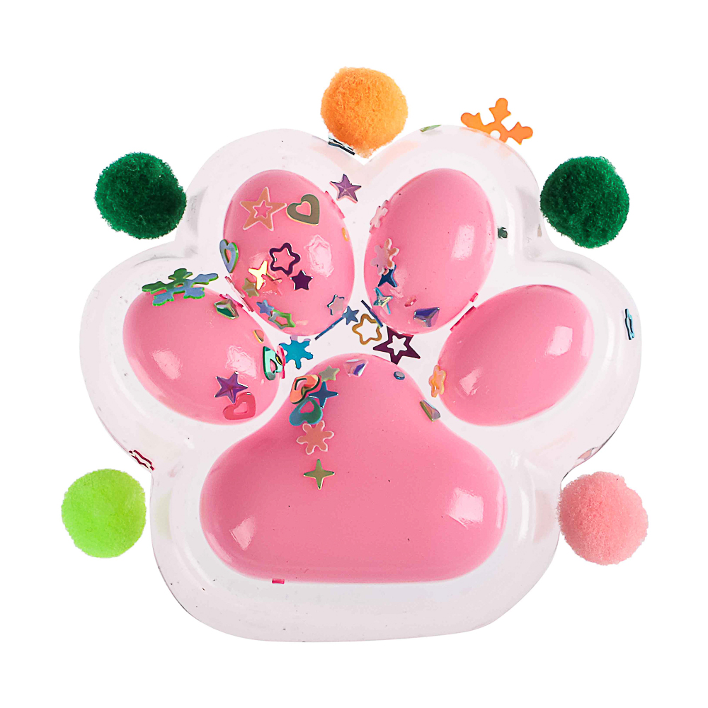 Набор лизунов «Сквиш Лапка», прозрачная с бантиком 8см, TPR, 15х10см, арт.№ 297-132