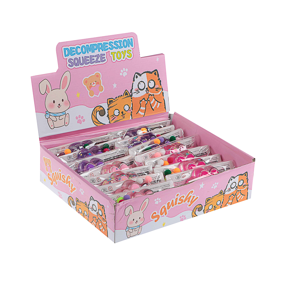 Набор лизунов «Сквиш Лапка», прозрачная с бантиком 8см, TPR, 15х10см, арт.№ 297-132