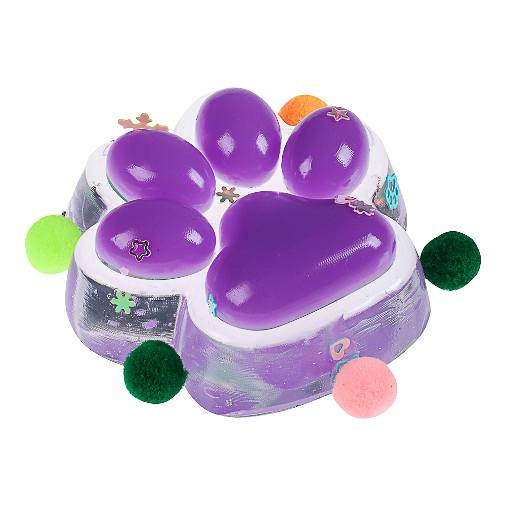 Набор лизунов «Сквиш Лапка», прозрачная с бантиком 8см, TPR, 15х10см, арт.№ 297-132