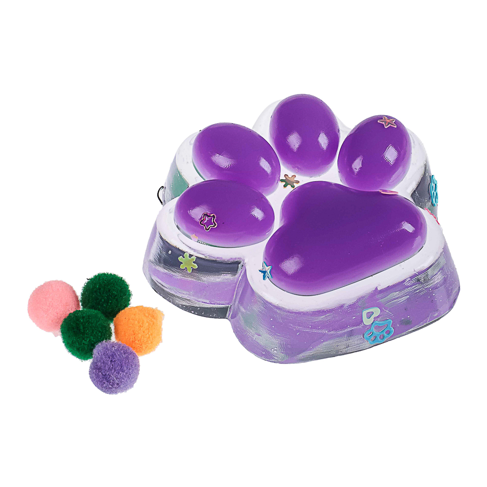 Набор лизунов «Сквиш Лапка», прозрачная с бантиком 8см, TPR, 15х10см, арт.№ 297-132