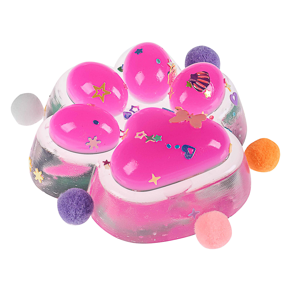 Набор лизунов «Сквиш Лапка», прозрачная с бантиком 8см, TPR, 15х10см, арт.№ 297-132