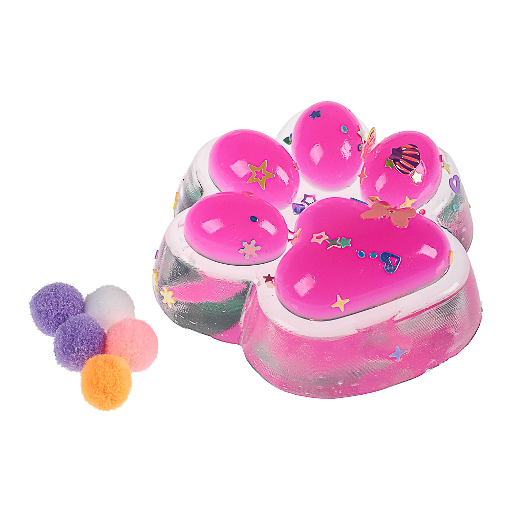 Набор лизунов «Сквиш Лапка», прозрачная с бантиком 8см, TPR, 15х10см, арт.№ 297-132