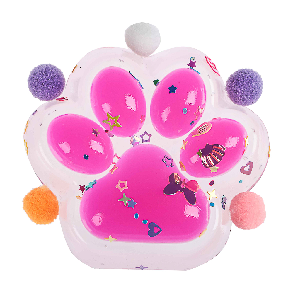 Набор лизунов «Сквиш Лапка», прозрачная с бантиком 8см, TPR, 15х10см, арт.№ 297-132