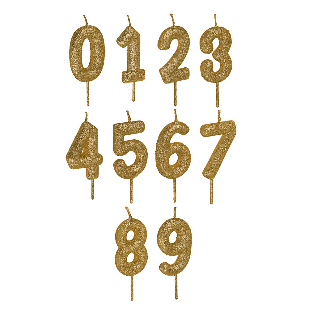Свеча для торта - цифра тм Fntastic, глиттер, 11 см, (0-9) арт 1, арт.№ 506-031