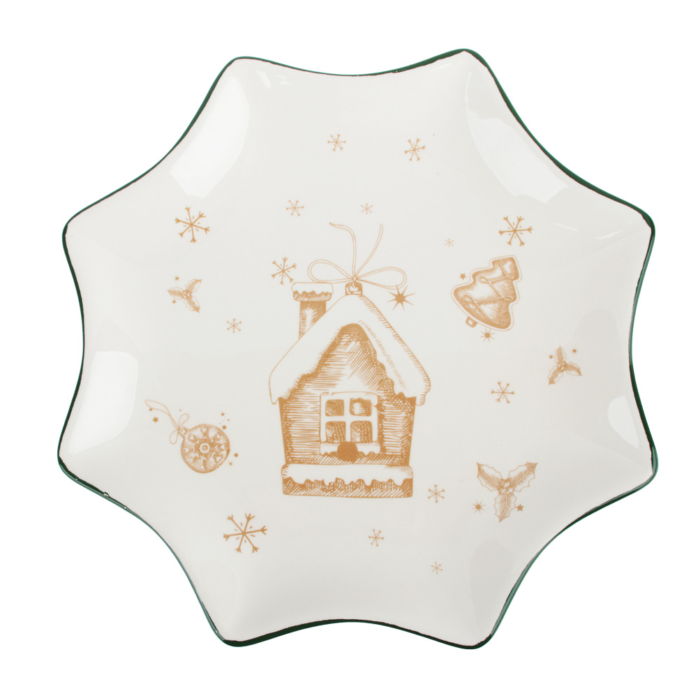 MILLIMI Пряничный домик Блюдо в форме звезды 25,5х2см, керамика, арт.№ 820-130