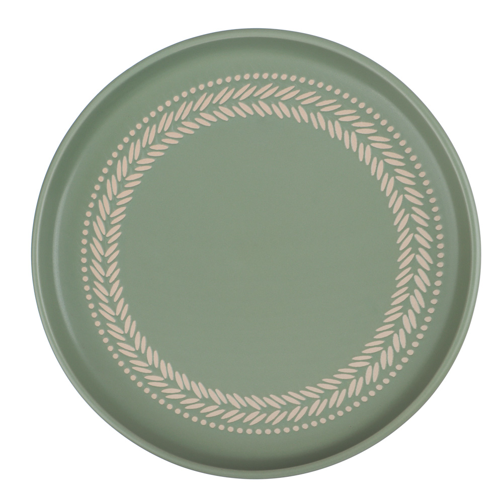 Тарелка закусочная 20см, тм MILLIMI Треция фисташковый, керамика, арт.№ 824-283