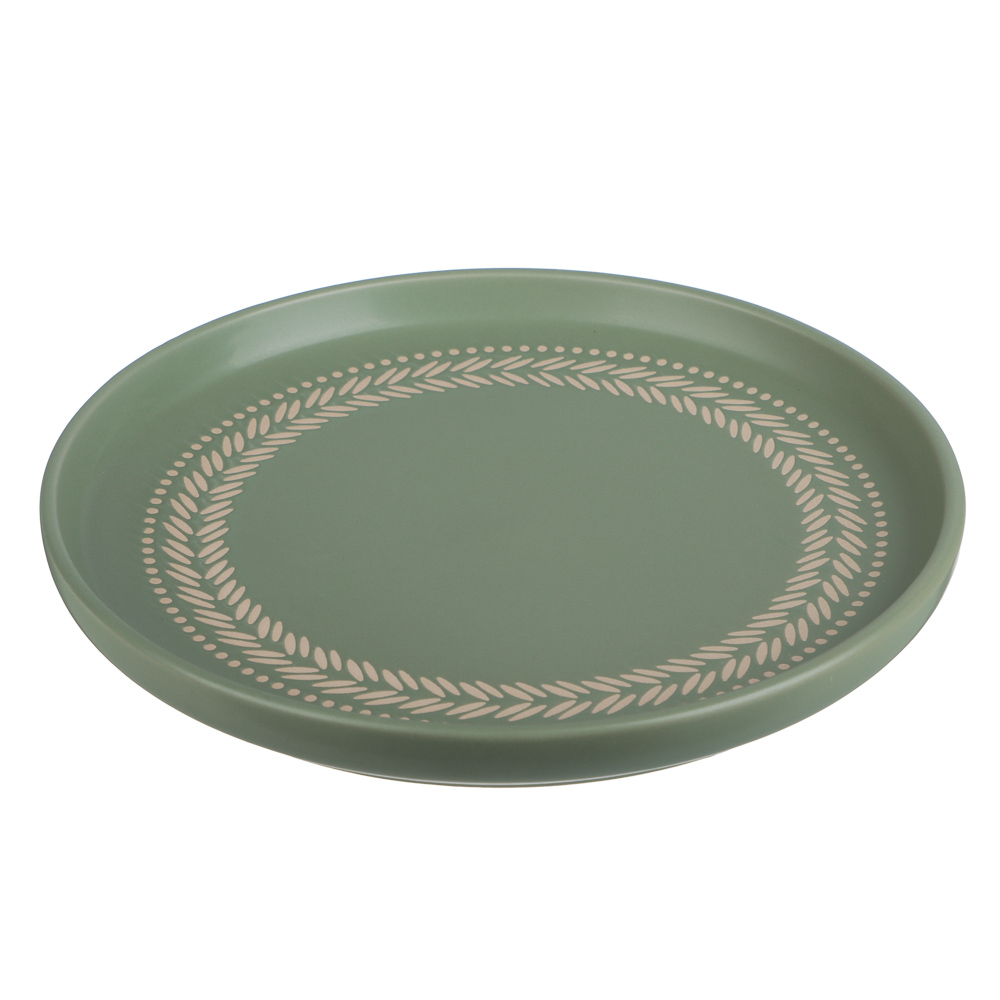 Тарелка закусочная 20см, тм MILLIMI Треция фисташковый, керамика, арт.№ 824-283