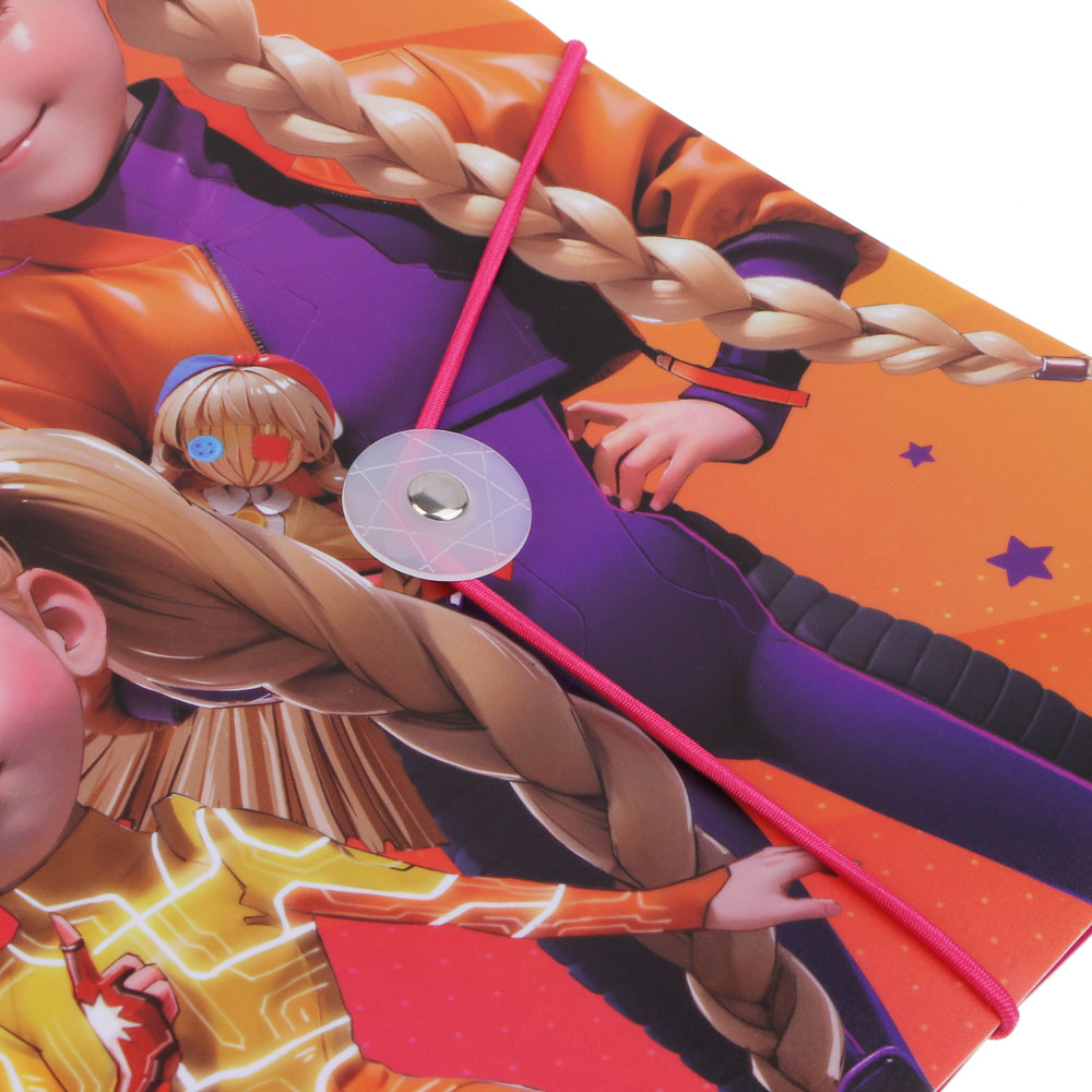 Папка д/тетрадей BY Русские Супергерои "Девочки Джуниор" 31,8x23см, д/A4, 4отд., резинка, пл.0,6мм, арт.№ 801-007