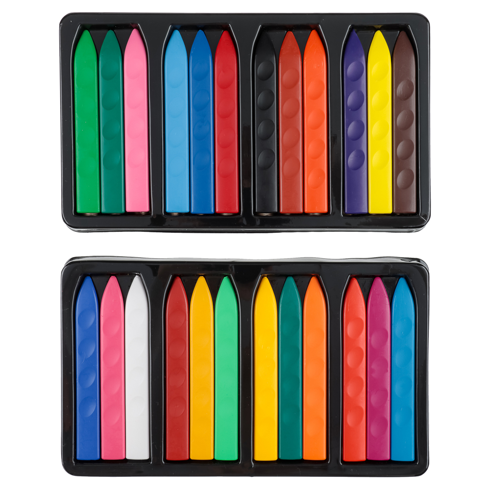 BY Русские Супергерои Мелки восковые пласт., 24 цвета, эрг.3-гранная форма, 10см, "Конек Джуниор", арт.№ 801-011