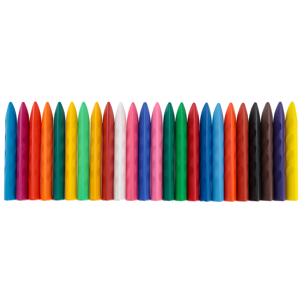 BY Русские Супергерои Мелки восковые пласт., 24 цвета, эрг.3-гранная форма, 10см, "Конек Джуниор", арт.№ 801-011