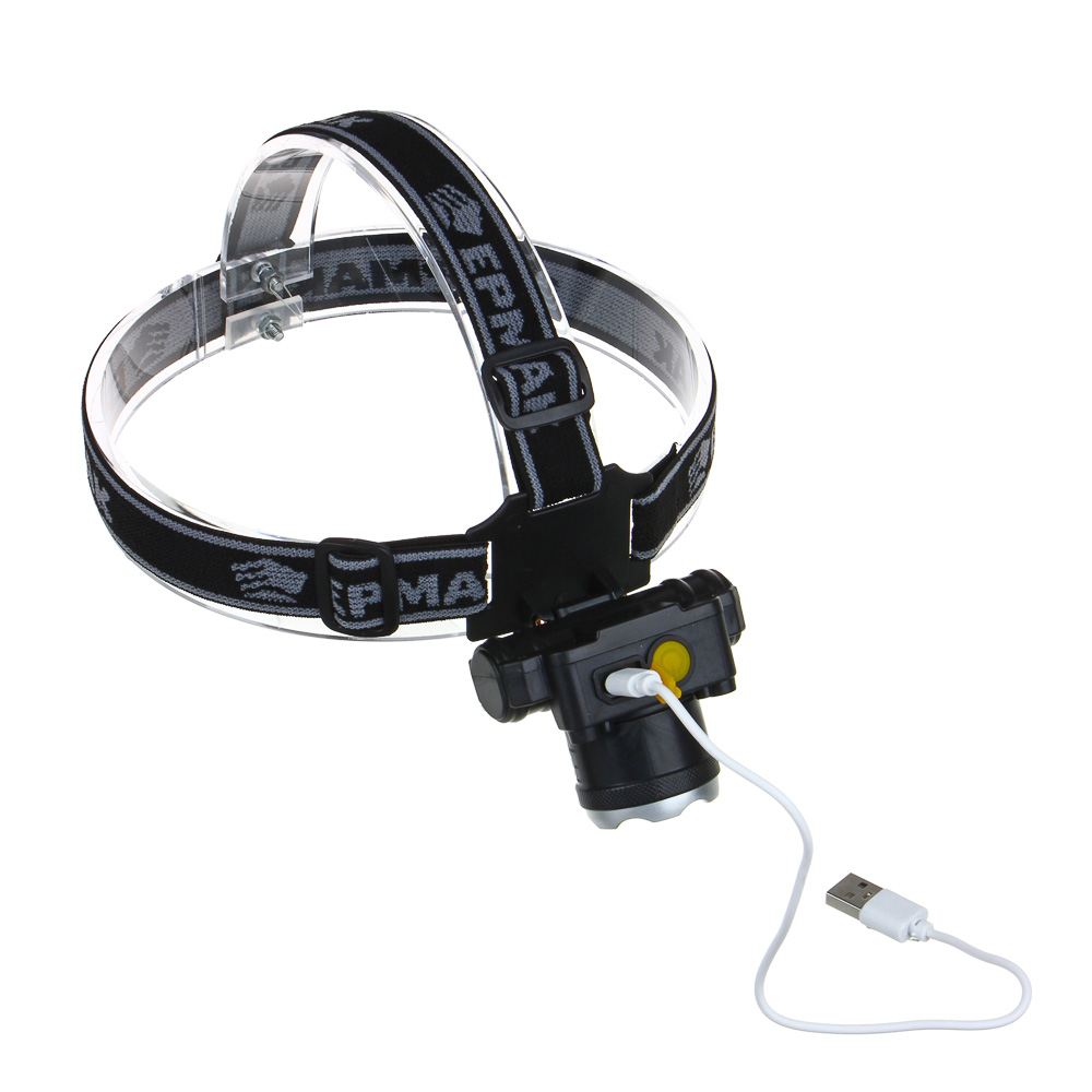 Фонарик налобный тм ЕРМАК, XPE, 5 Вт, 73х35х64 см, 4 режима, 1500мАч, USВ кабель, пластик, арт.№ 221-017