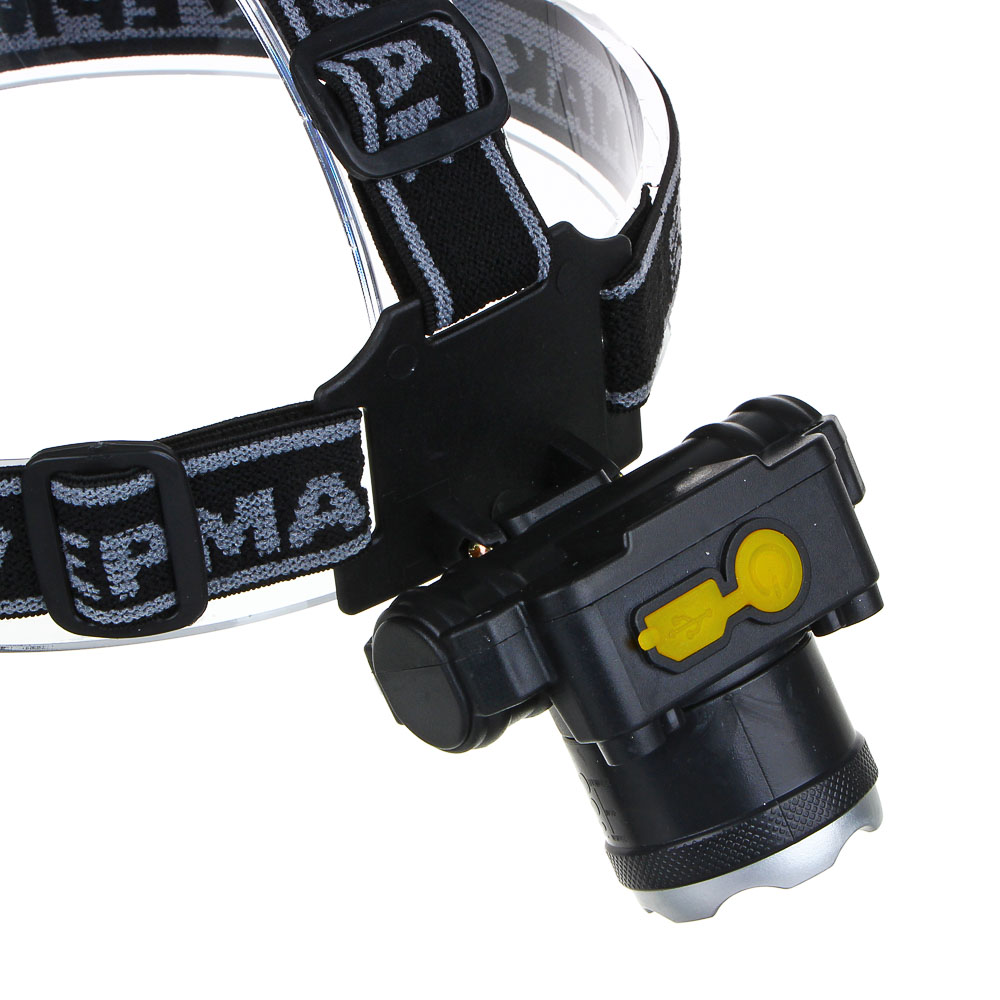 Фонарик налобный тм ЕРМАК, XPE, 5 Вт, 73х35х64 см, 4 режима, 1500мАч, USВ кабель, пластик, арт.№ 221-017