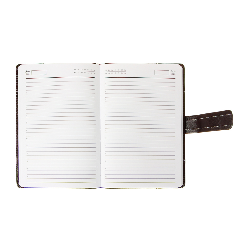 Ежедневник недатир."Брутал" А5, 320стр, тв.обл.с поролон., накл.углы, прошивка, хлястик, ПУ, т-корич, арт.№ 572-067