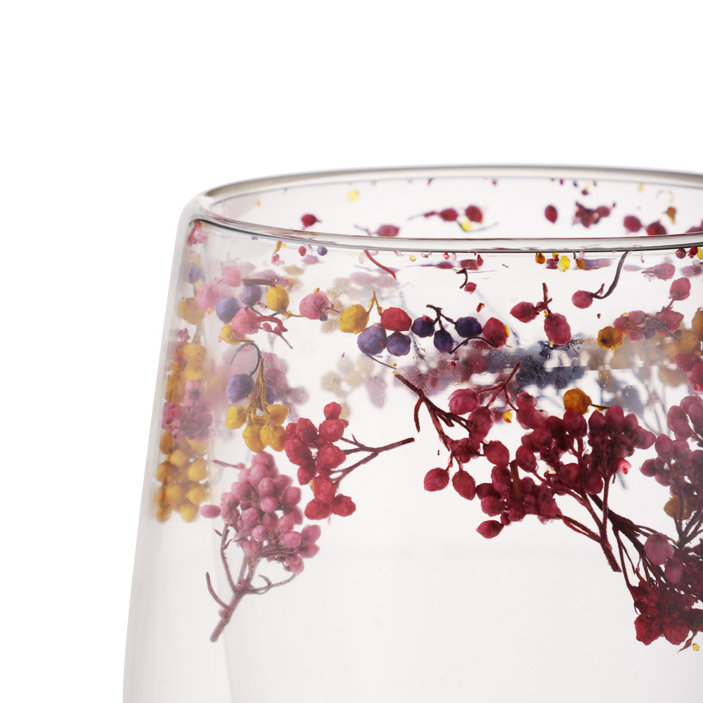 SATOSHI Кружка с двойными стенками Сирень, 300мл, стекло, арт.№ 806-938