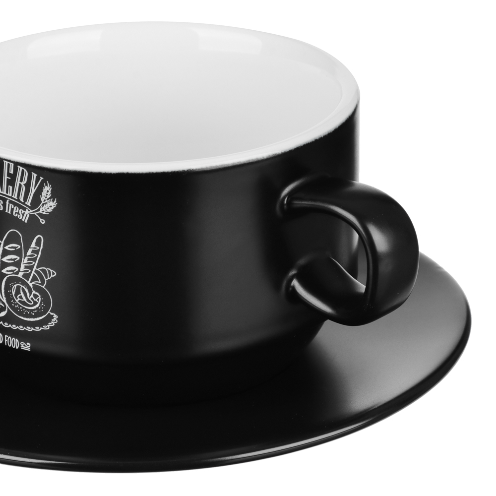 MILLIMI Бейкери Набор чайный 7 пр. на метал. подст, 16х16х24,5см, чаш. 260мл, блюд. 15см, керамика, арт.№ 824-508