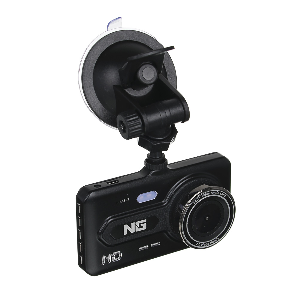 NG Видеорегистратор Full HD с 2 камерами, 150гр, дисплей 4", Micro-SD, 12/24 В 3.4М, пластик, арт.№ 717-009