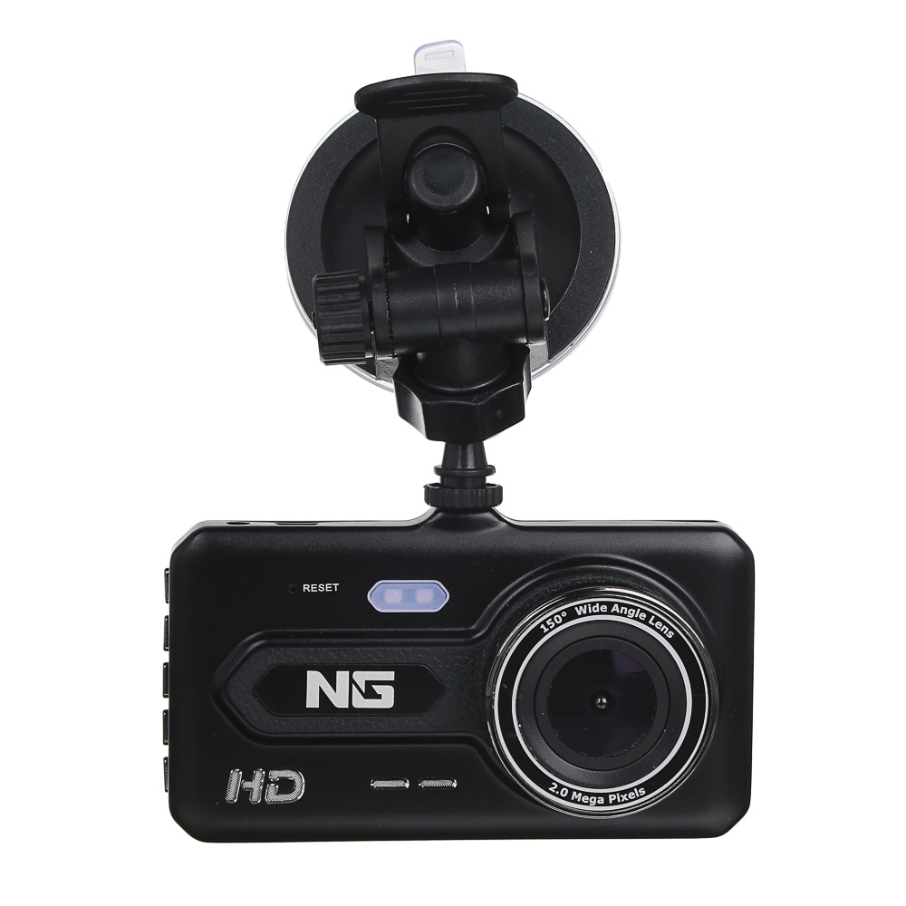 NG Видеорегистратор Full HD с 2 камерами, 150гр, дисплей 4", Micro-SD, 12/24 В 3.4М, пластик, арт.№ 717-009