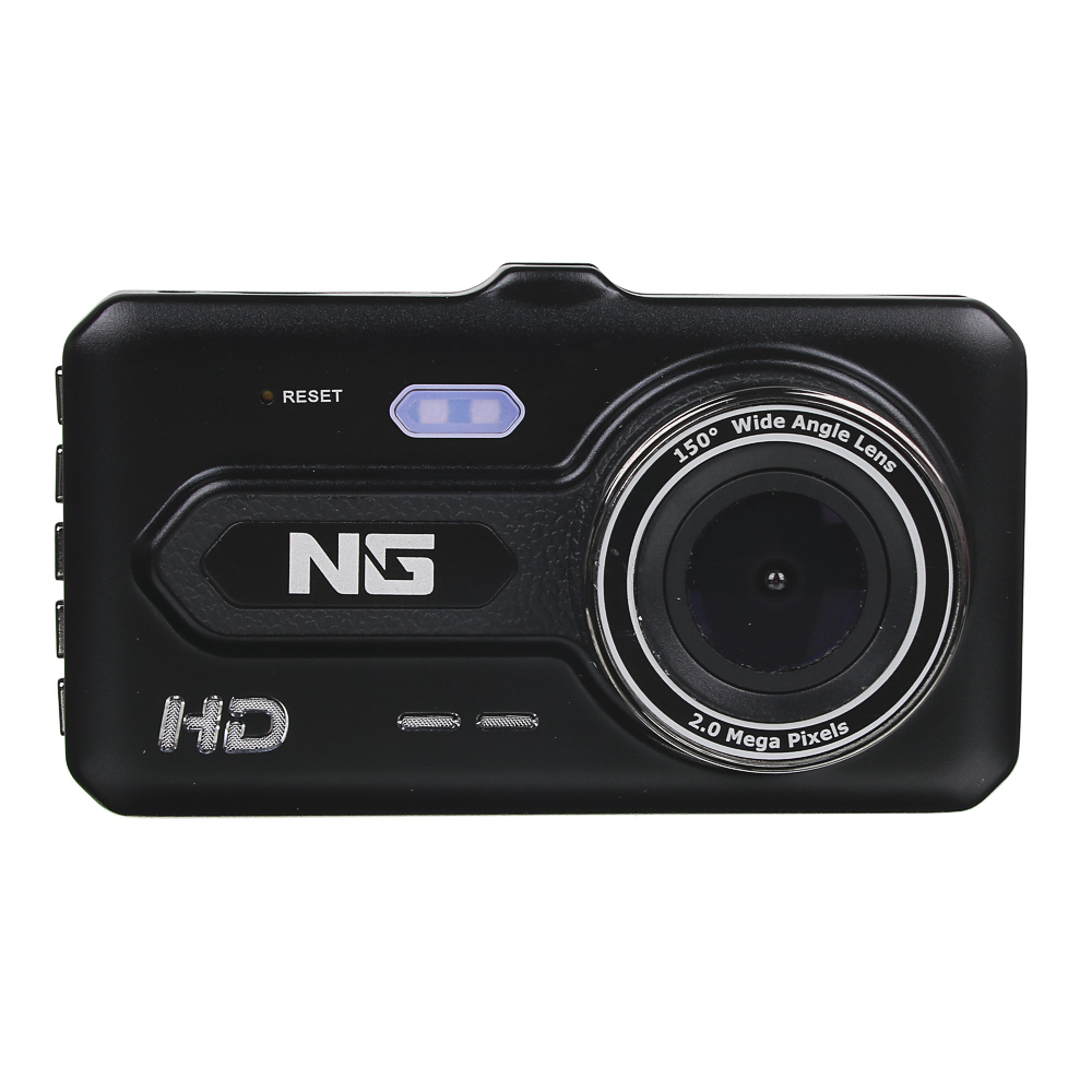 NG Видеорегистратор Full HD с 2 камерами, 150гр, дисплей 4", Micro-SD, 12/24 В 3.4М, пластик, арт.№ 717-009