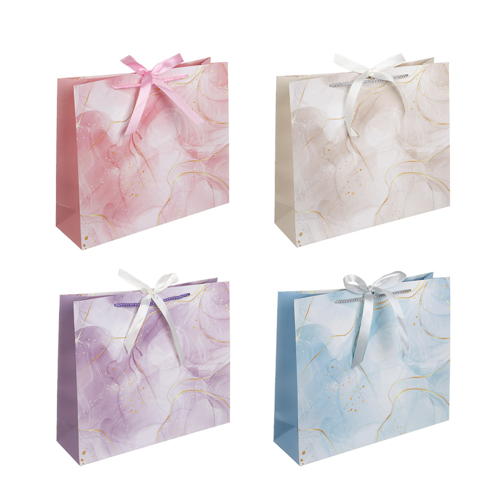 Пакет тм Fntastic подарочный, с лентой, L 30x25,5x9см, бумага, 4 дизайна, арт.№ 507-429