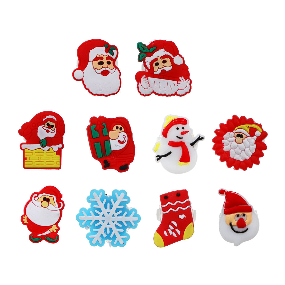 СНОУ БУМ Новогоднее колечко с подсветкой LED, 2-3см, пластик, 2хAG3, 1 режим, ассортимент дизайнов, арт.№ 153-188