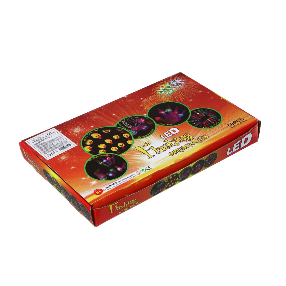 СНОУ БУМ Новогоднее колечко с подсветкой LED, 2-3см, пластик, 2хAG3, 1 режим, ассортимент дизайнов, арт.№ 153-188