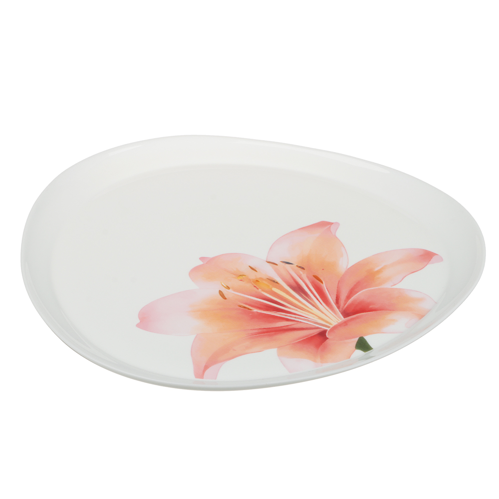 MILLIMI Лилия Блюдо, опаловое стекло, 30.5см, треугольная форма, арт.№ 818-319