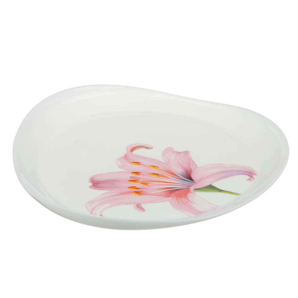 MILLIMI Лилия Тарелка десертная, опаловое стекло, 19.5см, треугольная форма, арт.№ 818-322