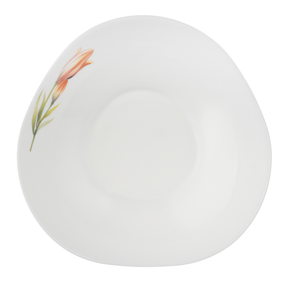 MILLIMI Лилия Салатник, опаловое стекло, 1000мл, 19х7см, треугольная форма, арт.№ 818-326