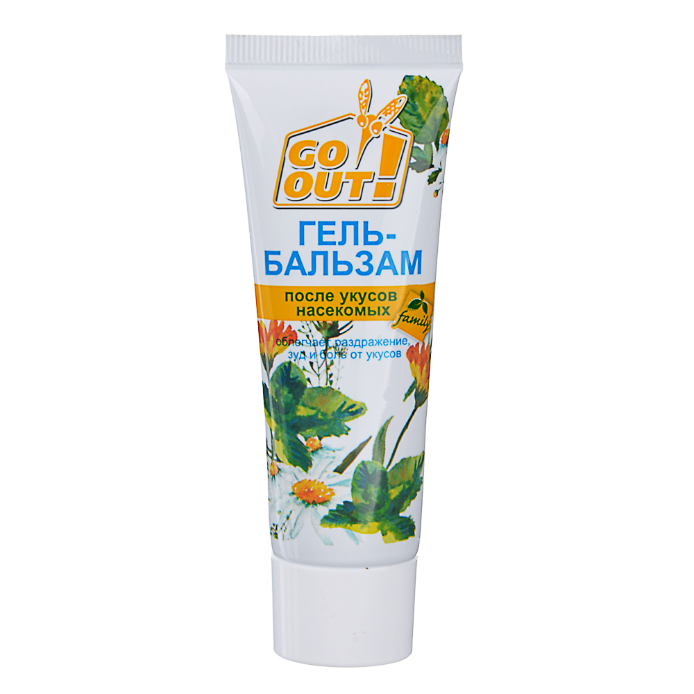 Гель-бальзам GO OUT после укусов комаров c охл.эффектом, 50мл, туба, арт.№ 159-088