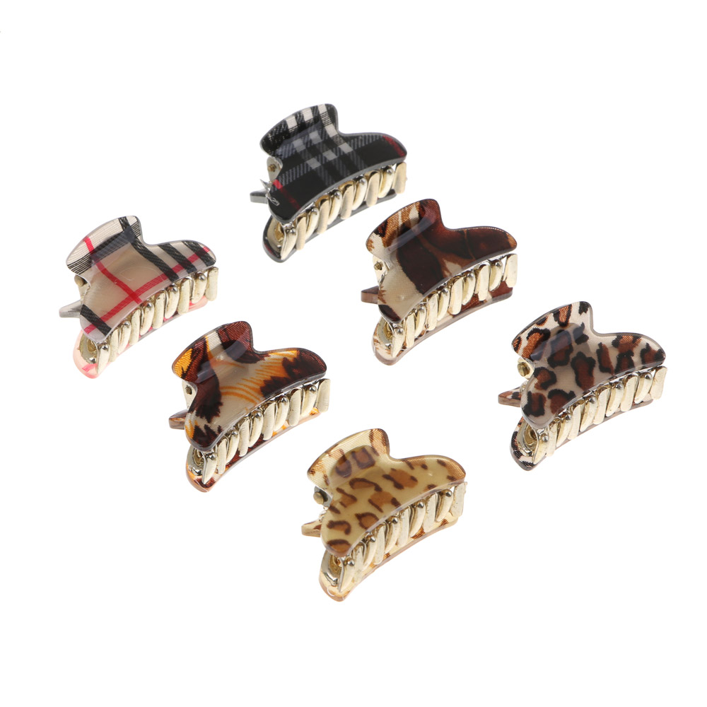 Краб для волос ЮНИLOOK, 3см, пластик, 3 дизайна, ACS-110, арт.№ 321-035