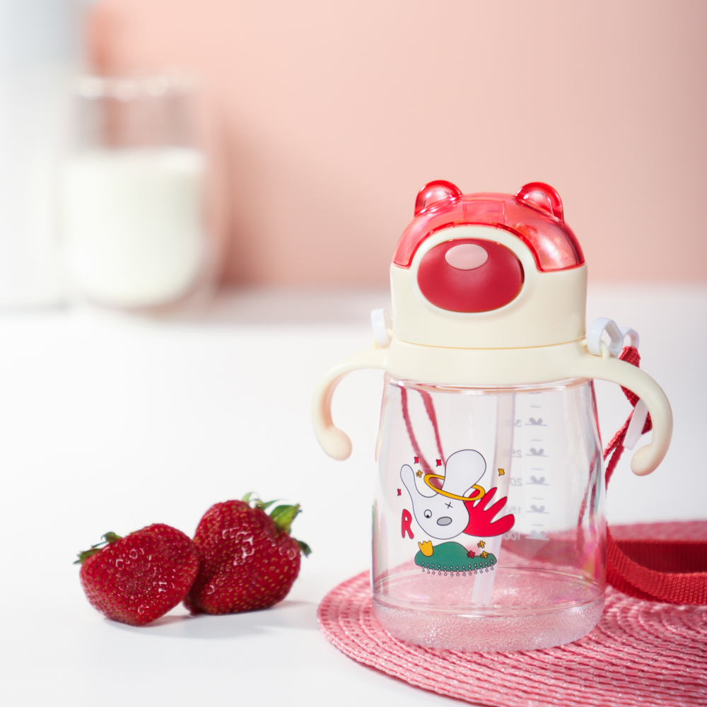 Бутылочка детская с ручками "Зверята", 450 мл, пластик, арт.№ 829-218