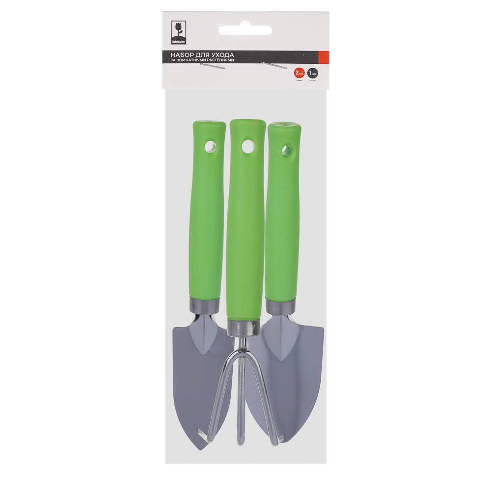 Набор для ухода за комнатными растениями (совки 17.5см, грабли 15.4см) тм INBLOOM, пластик, металл, арт.№ 182-030