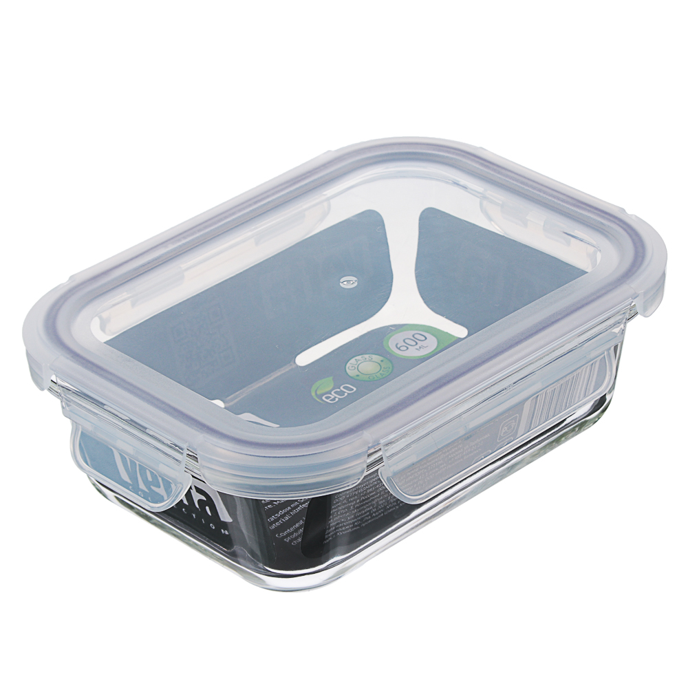 VETTA Контейнер для продуктов на защелках 600мл, жаропрочное стекло, арт.№ 845-111