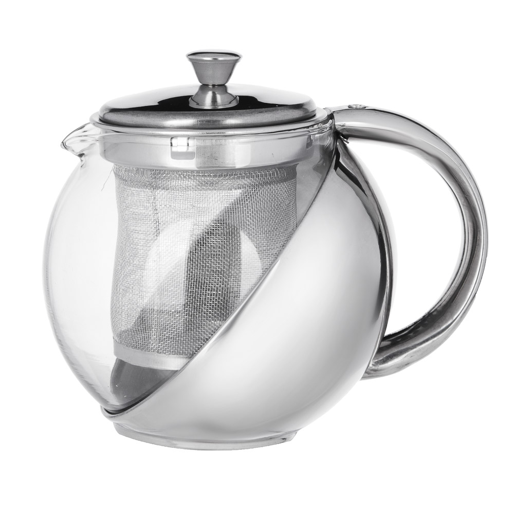 VETTA Чайник заварочный 500мл с ситечком, нерж.сталь, стекло, арт.№ 850-081