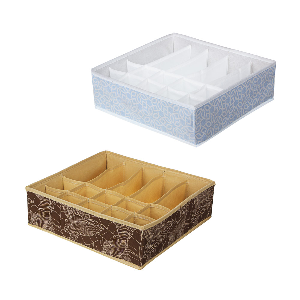 VETTA Верона Органайзер для мелочей 32х32х10см без крышки (15 секций), спанбонд, 2 цвета, арт.№ 457-524