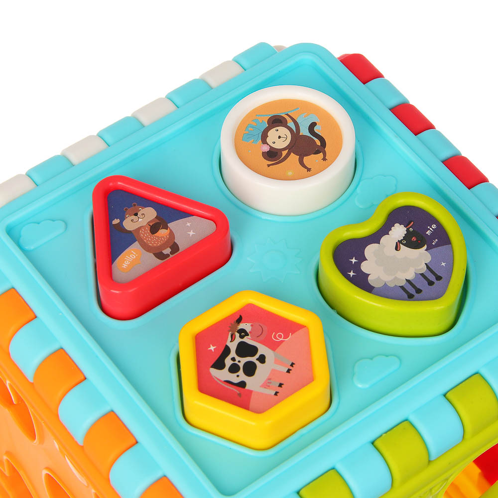 Развивающая игрушка сортер ИГРОЛЕНД "Бизикуб", PP, 8,2х8,2х8,2см, арт.№ 270-059