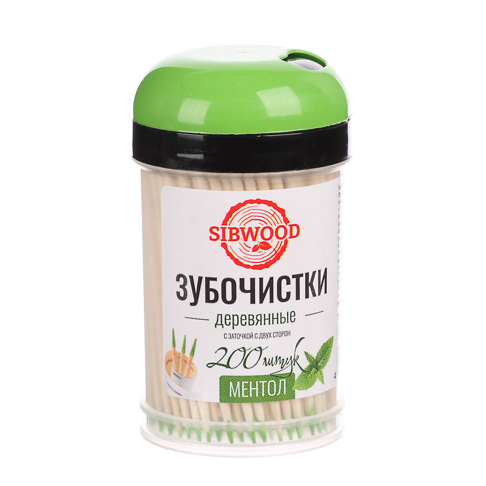 Зубочистки деревянные, с ментолом, 200 шт, арт.№ 437-293