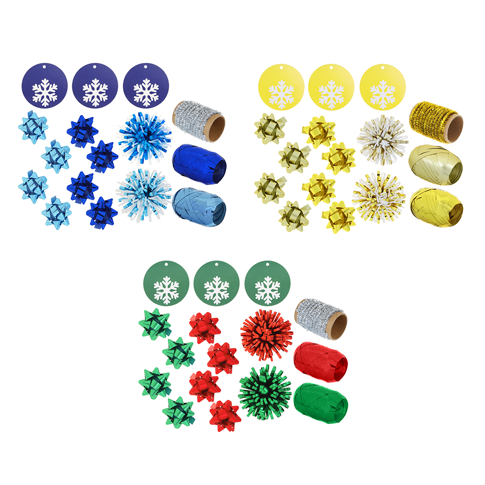 СНОУ БУМ Набор для упаковки подарка, банты, ленты, каркасная лента, арт.№ 369-474