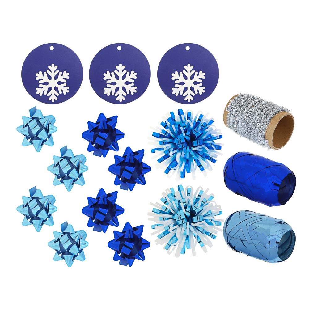 СНОУ БУМ Набор для упаковки подарка, банты, ленты, каркасная лента, арт.№ 369-474