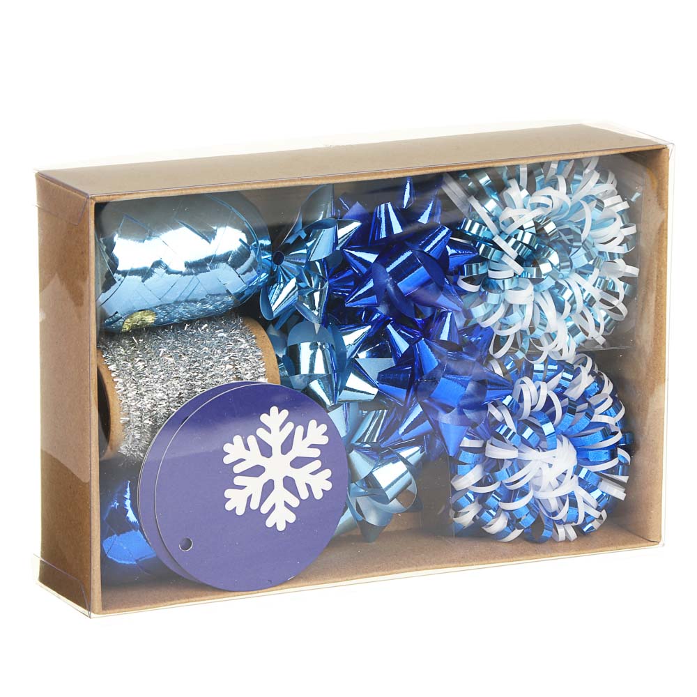 СНОУ БУМ Набор для упаковки подарка, банты, ленты, каркасная лента, арт.№ 369-474