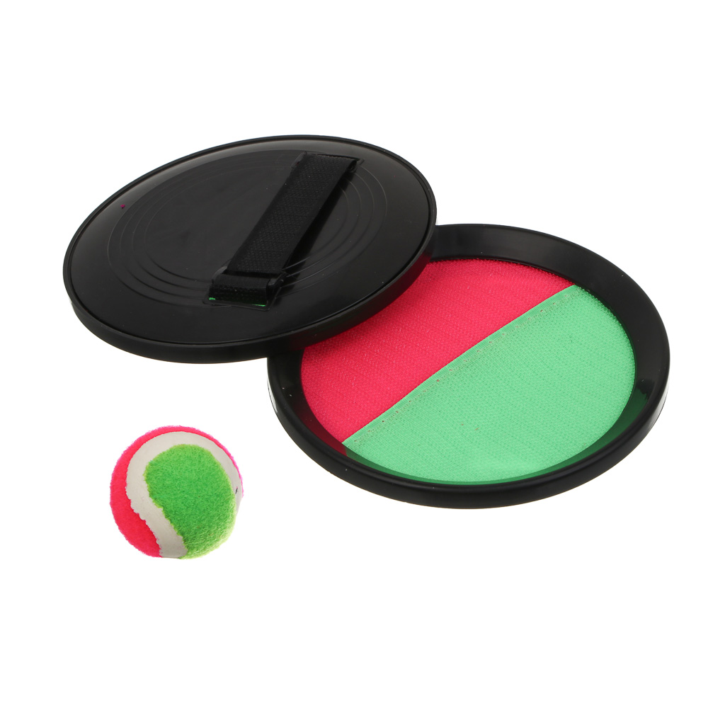 Набор поймай мяч, детский, ИГРОЛЕНД, (2 тарелки-липучки, мяч), d15,5 см, PP, нейлон, арт.№ 134-027