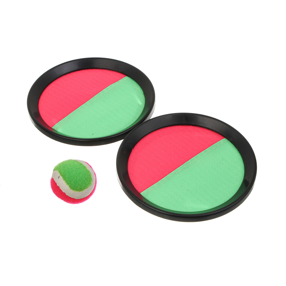 Набор поймай мяч, детский, ИГРОЛЕНД, (2 тарелки-липучки, мяч), d15,5 см, PP, нейлон, арт.№ 134-027