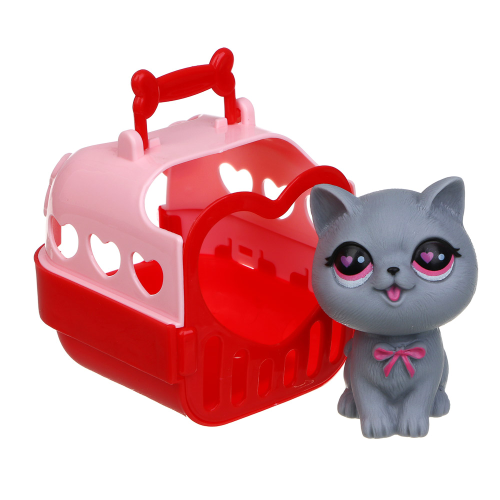 ИГРОЛЕНД Питомец в переноске, PP, ABS, 8х9х9 см 3 дизайна, арт.№ 258-075