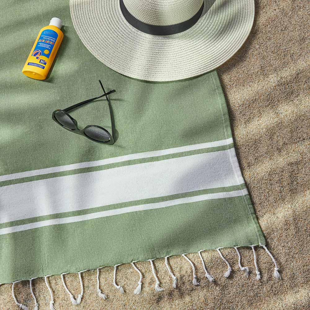 PROVANCE Саммер Покрывало для отдыха 170х180см, 75% хлопок 25% полиэстер, зеленый, арт.№ 496-004